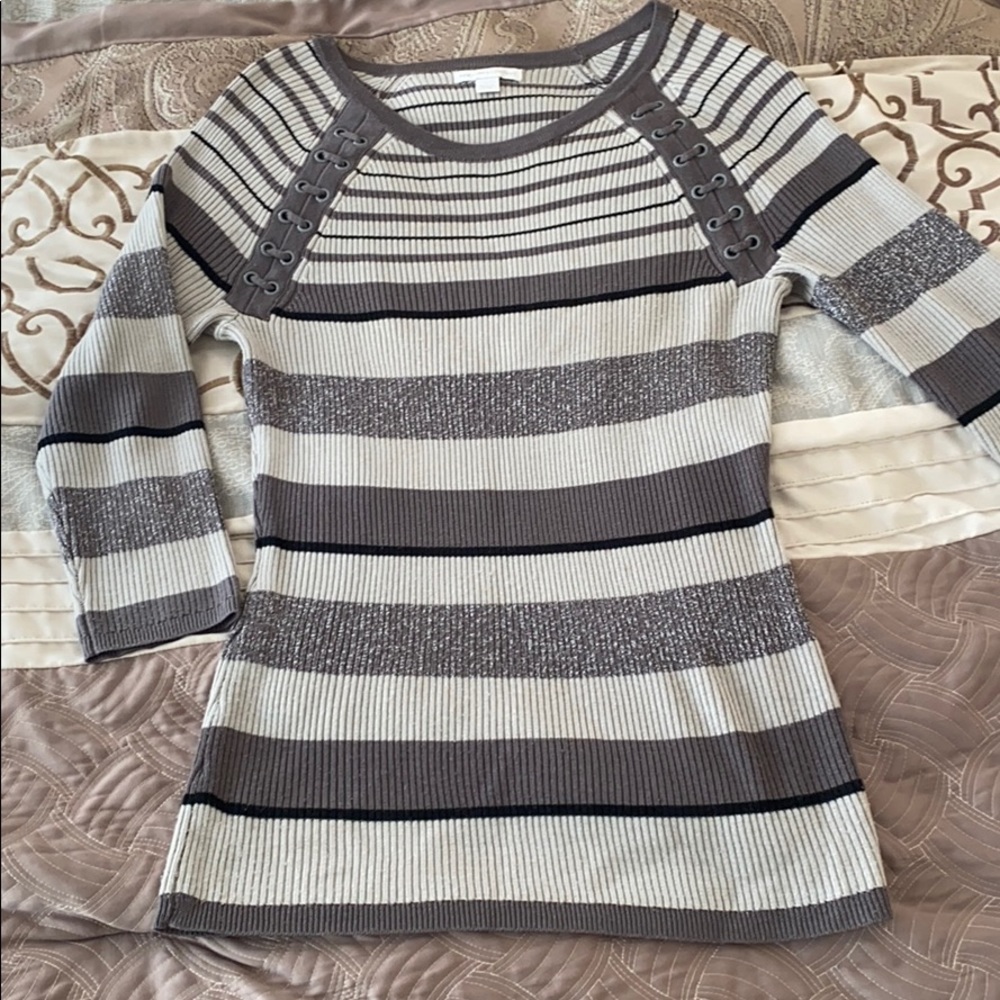 Grey striped sweater